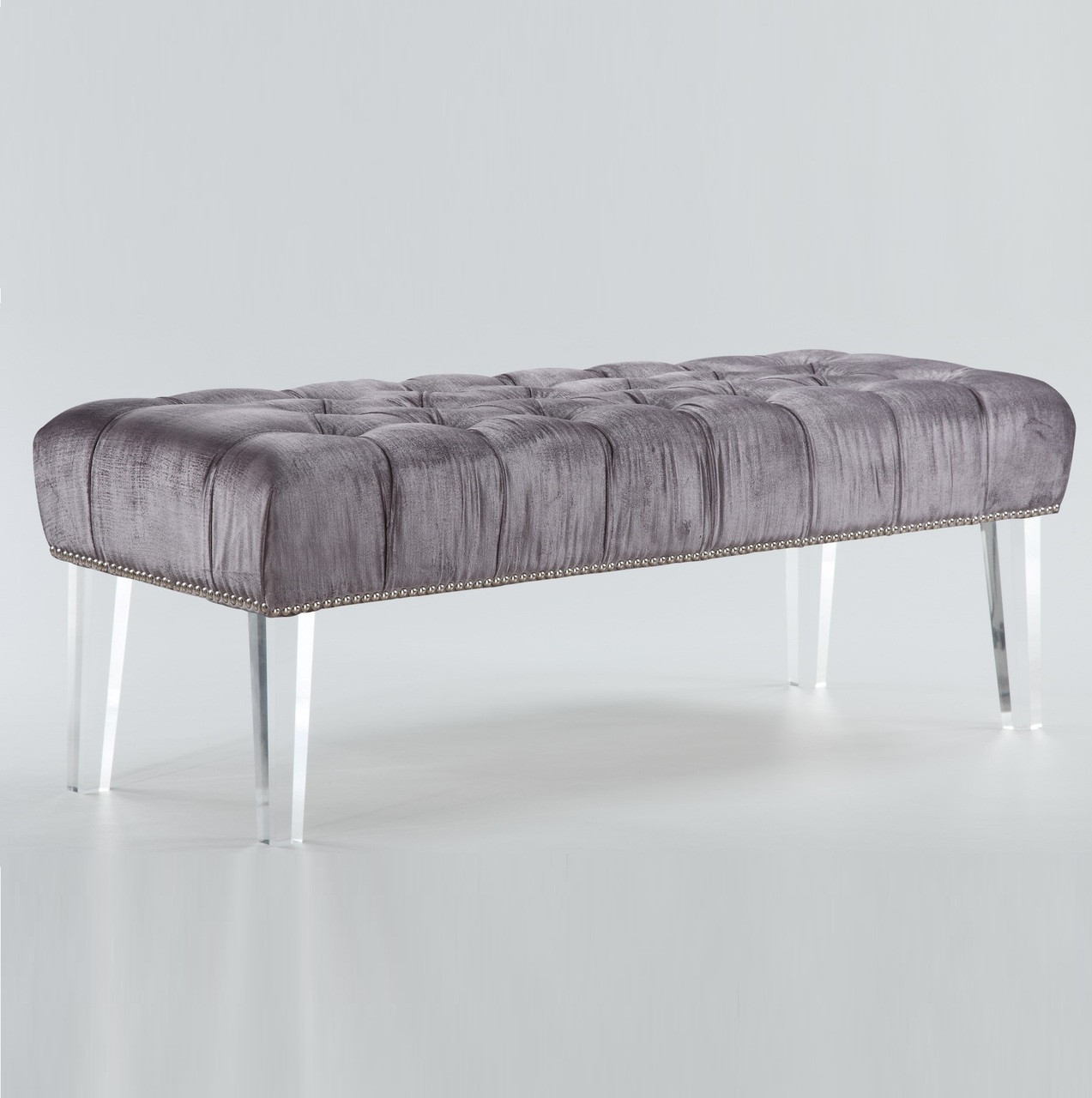 grey velvet bench bedroom stella grey velvet tufted acrylic bed end bench zin home grey velvet bench bedroom stella grey velvet tufted acrylic bed end bench zin home